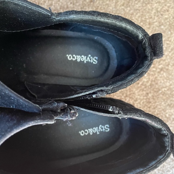 Black Faux Suede Ankle Booties - Picture 7 of 7